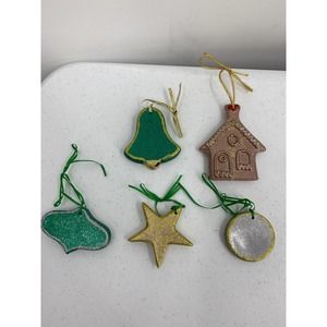 Christmas Ornaments Vintage Ceramic  2”-4” set of 5